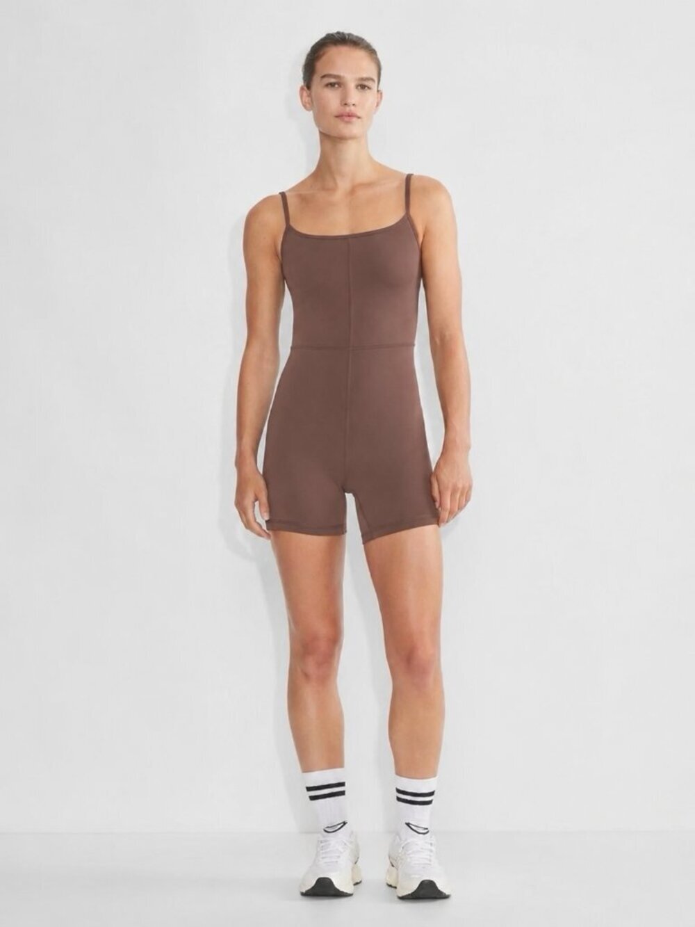 Aritzia Wilfred Free Divinity Romper 5" Chocolate Brown Size XS
